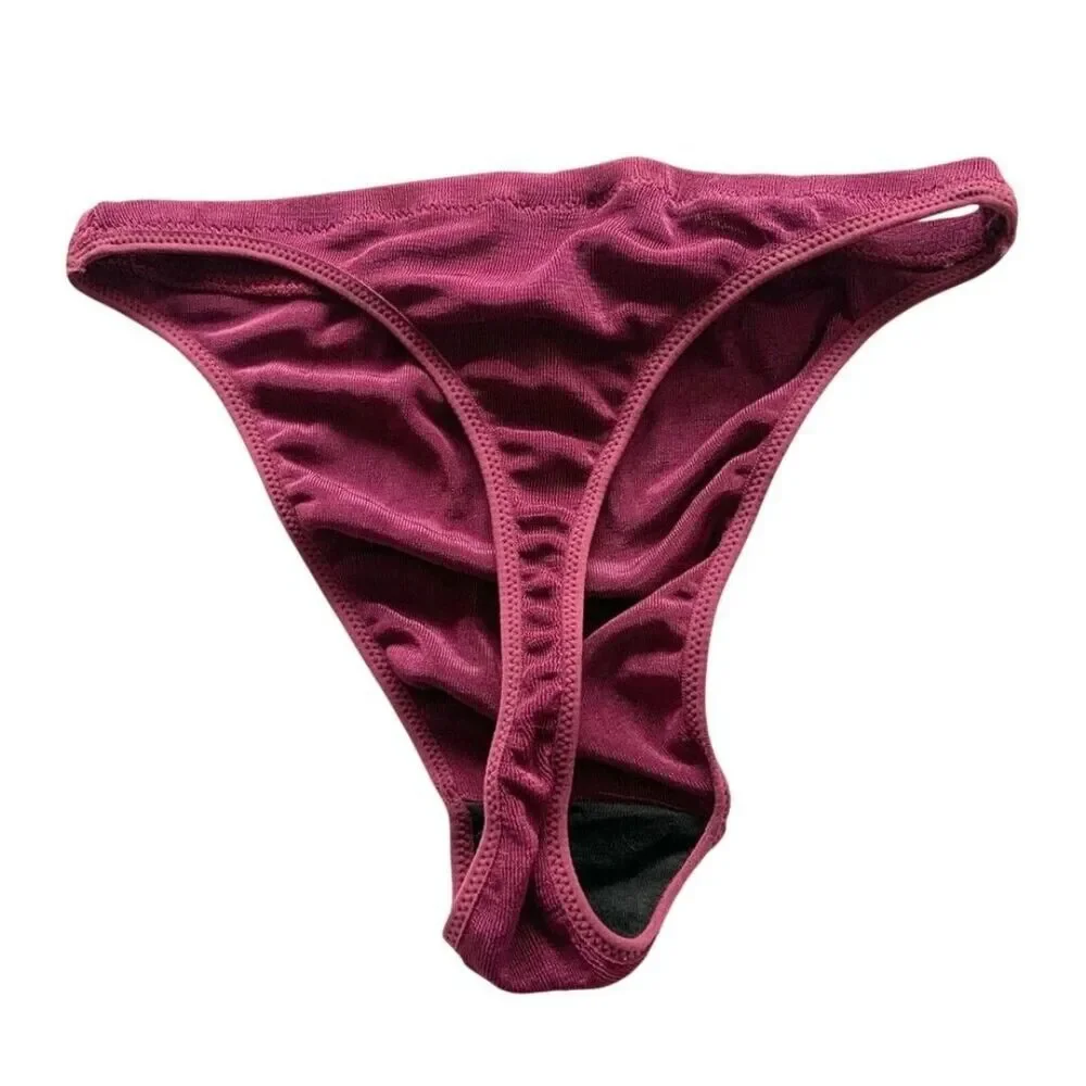 Christian Dior Intimates Vintage Thong Underwear New with Tags Size Small Wine - Picture 4 of 12